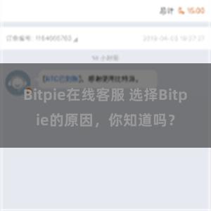 Bitpie在线客服 选择Bitpie的原因，你知道吗？