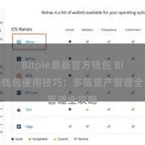 Bitpie最新官方钱包 Bitpie钱包使用技巧：多链资产管理全攻略