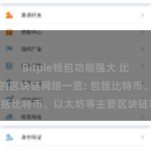 Bitpie钱包功能强大 比特派钱包支持的区块链网络一览: 包括比特币、以太坊等主要区块链项目