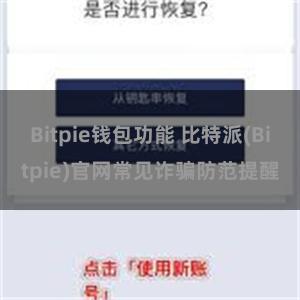 Bitpie钱包功能 比特派(Bitpie)官网常见诈骗防范提醒