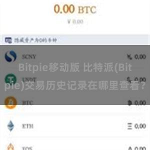 Bitpie移动版 比特派(Bitpie)交易历史记录在哪里查看？