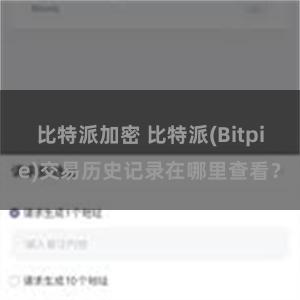 比特派加密 比特派(Bitpie)交易历史记录在哪里查看？