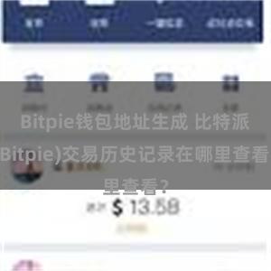 Bitpie钱包地址生成 比特派(Bitpie)交易历史记录在哪里查看？