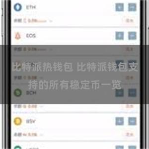 比特派热钱包 比特派钱包支持的所有稳定币一览