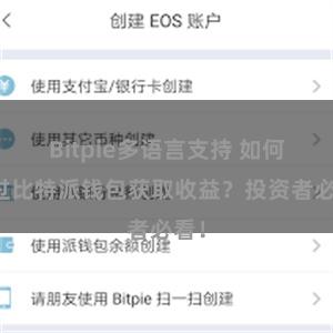 Bitpie多语言支持 如何通过比特派钱包获取收益？投资者必看！