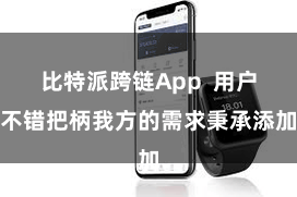 比特派跨链App  用户不错把柄我方的需求秉承添加