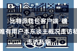 比特派钱包客户端  确保唯有用户本东谈主概况走访私钥