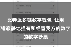 比特派多链数字钱包  让用户不错寂静地捏有和经管我方的数字钞票