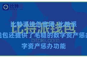 比特派钱包官网  比特派私钥钱包还提供了毛糙的数字资产惩办功能