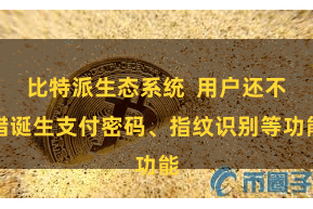 比特派生态系统  用户还不错诞生支付密码、指纹识别等功能